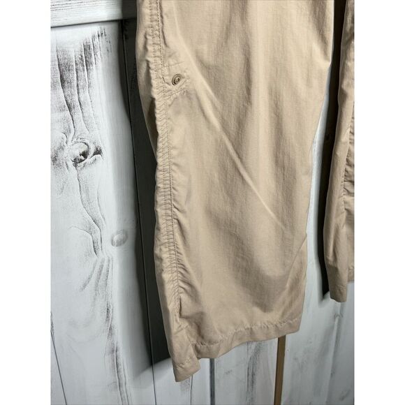 WOMENS COLUMBIA PFG BEIGE STRAIGHT LEG ARUBA ROLL UP‎ NYLON CONVERTIBLE PANTS 12 - Picture 4 of 16